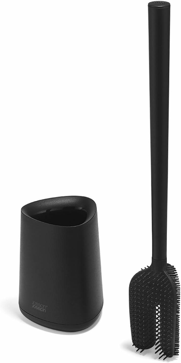 image:imageJoseph Joseph Flex 360 Lite Silicone Toilet Brush amp Holder 360 Clean AntiDrip Replaceable Head WhiteBlack