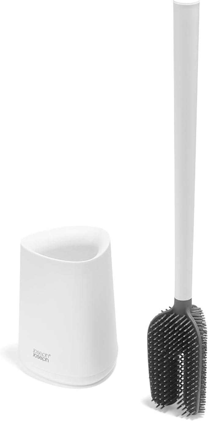 image:imageJoseph Joseph Flex 360 Lite Silicone Toilet Brush amp Holder 360 Clean AntiDrip Replaceable Head WhiteWhite