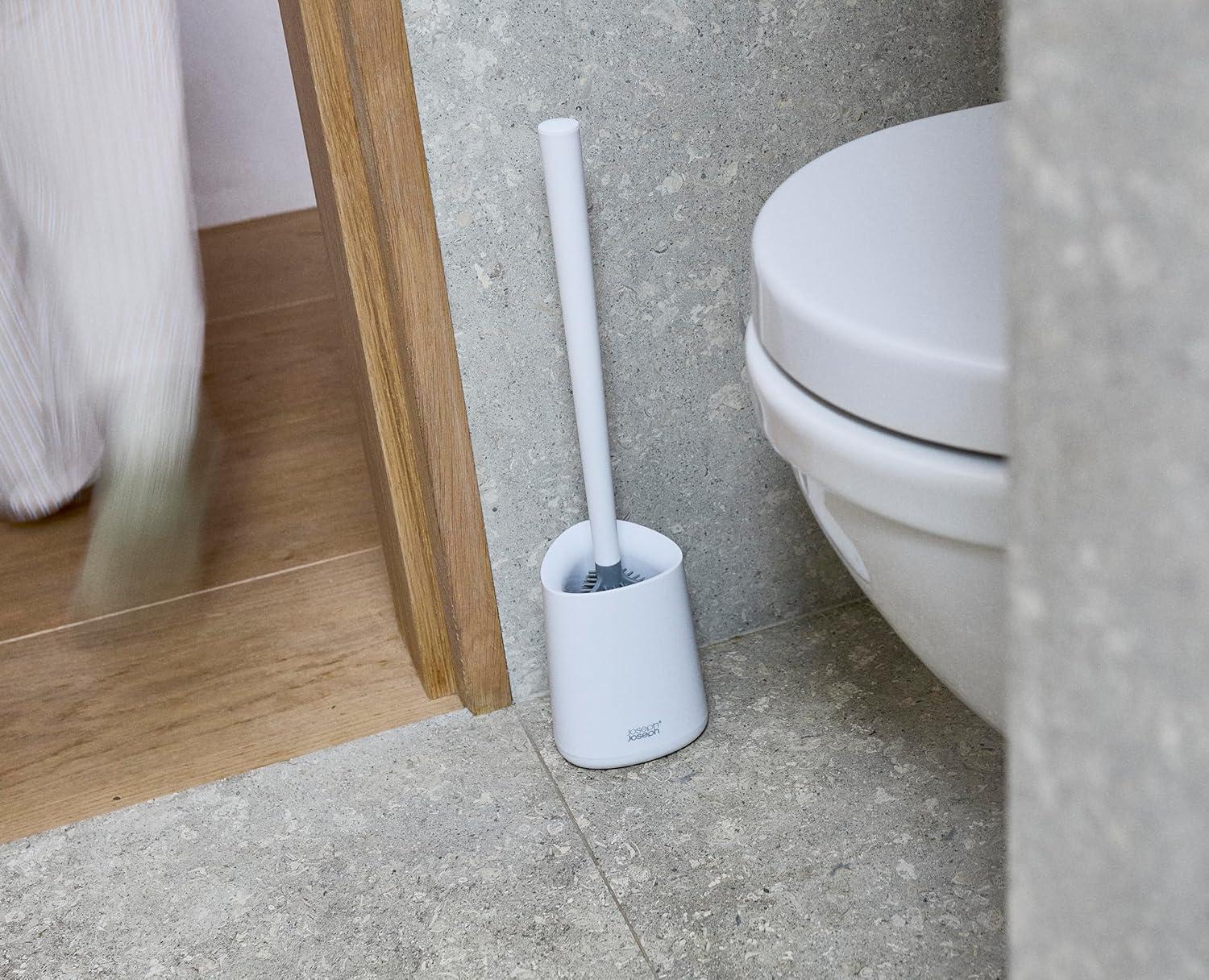 image:imageJoseph Joseph Flex 360 Lite Silicone Toilet Brush amp Holder 360 Clean AntiDrip Replaceable Head WhiteWhite