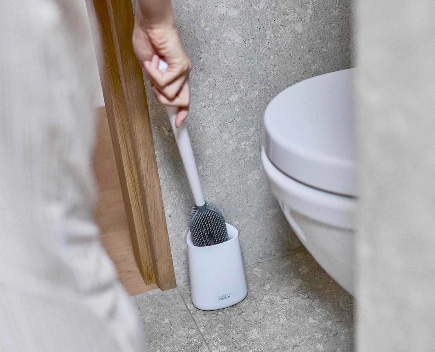 image:imageJoseph Joseph Flex 360 Lite Silicone Toilet Brush amp Holder 360 Clean AntiDrip Replaceable Head WhiteWhite