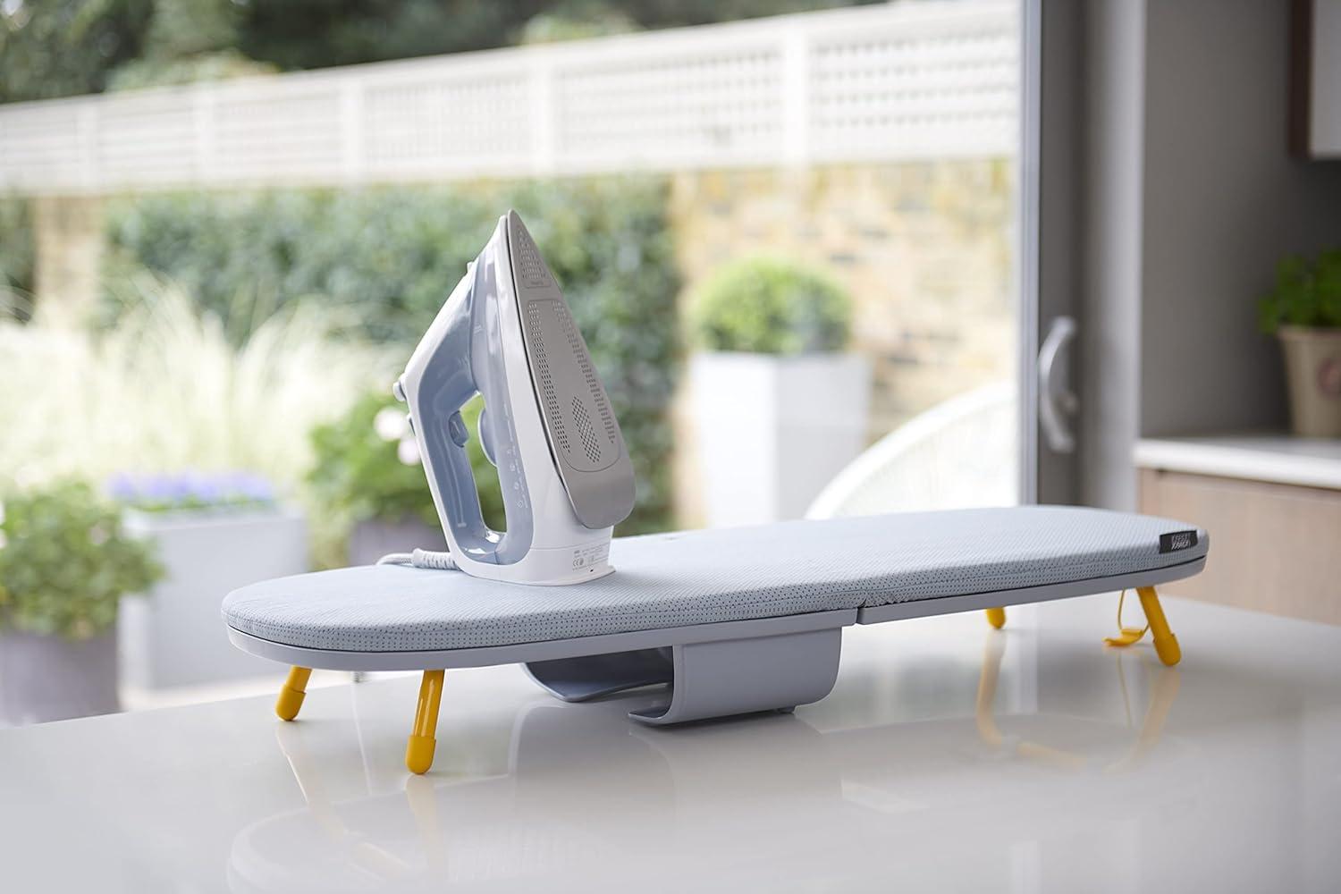 image:imageJoseph Joseph Pocket Max Portable Folding Tabletop Ironing Board 43 Surface Integrated Iron Storage HookGreyYellow