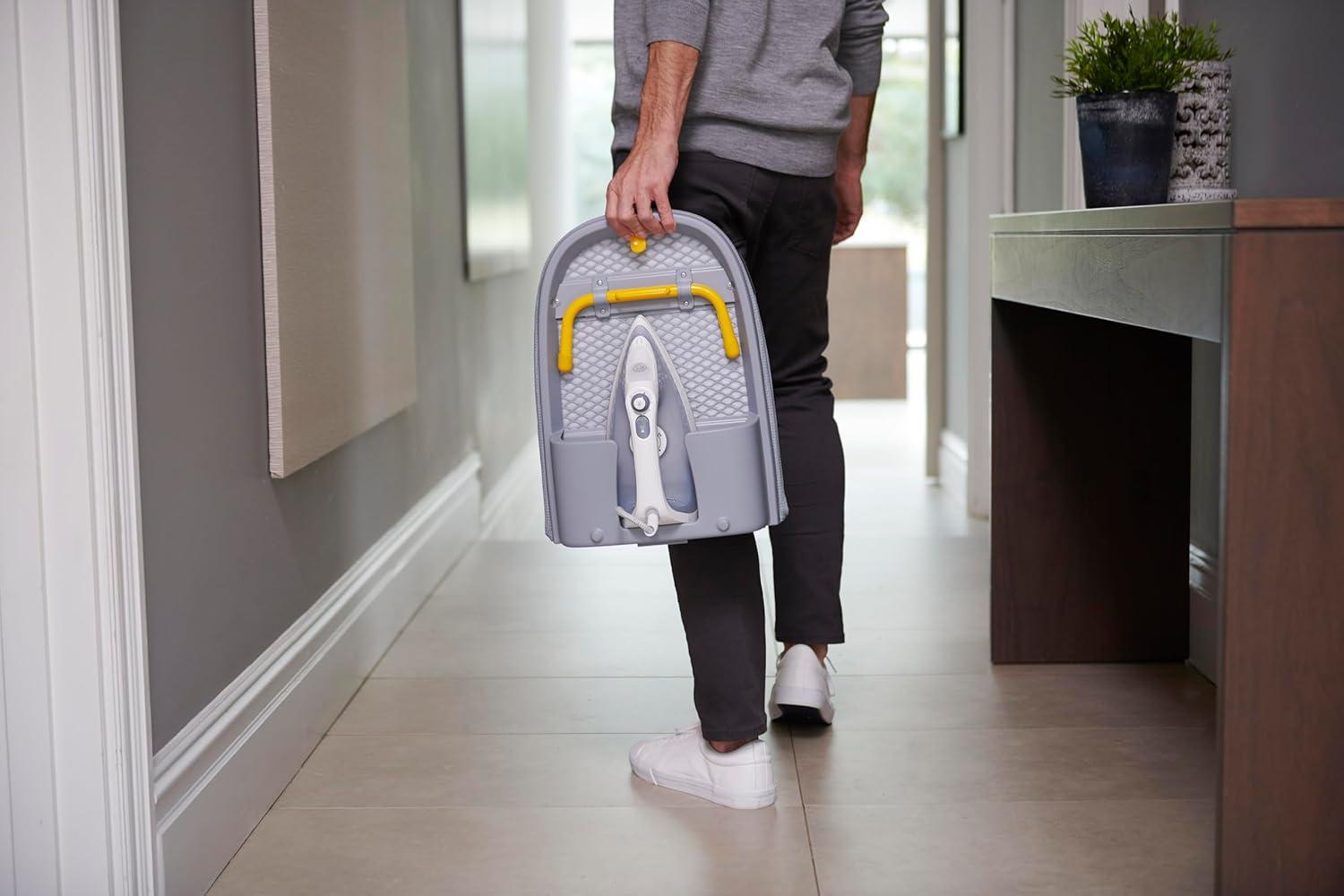 image:imageJoseph Joseph Pocket Max Portable Folding Tabletop Ironing Board 43 Surface Integrated Iron Storage HookGreyYellow