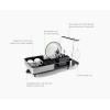 Joseph Joseph Extend Steel Plus Extendable Dish Rack Steel, Small to Large Dish Drainer with Wine Glass Holder & Drain Spout(Black)