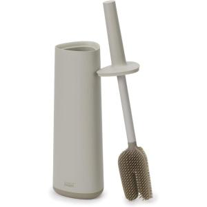Joseph Joseph Flex 360 Lite Silicone Toilet Brush & Holder, 360 Clean, Anti-Drip, Replaceable Head, White(Ecru)