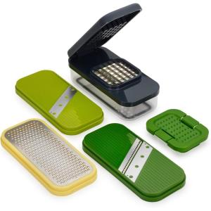 Joseph Joseph Multi-Grate & Store Cheese Grater & Zester Set, 3-in-1 Box Grater with Food Storage Container(Chopper)