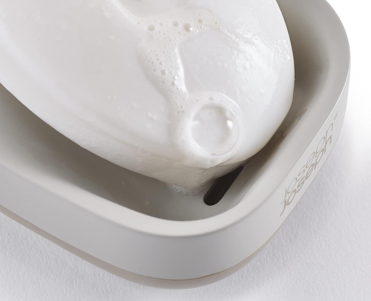 image:imageJoseph Joseph 70511 Slim Compact Soap Dish with Drain Gray 71 x 36 x 84 cmEcru