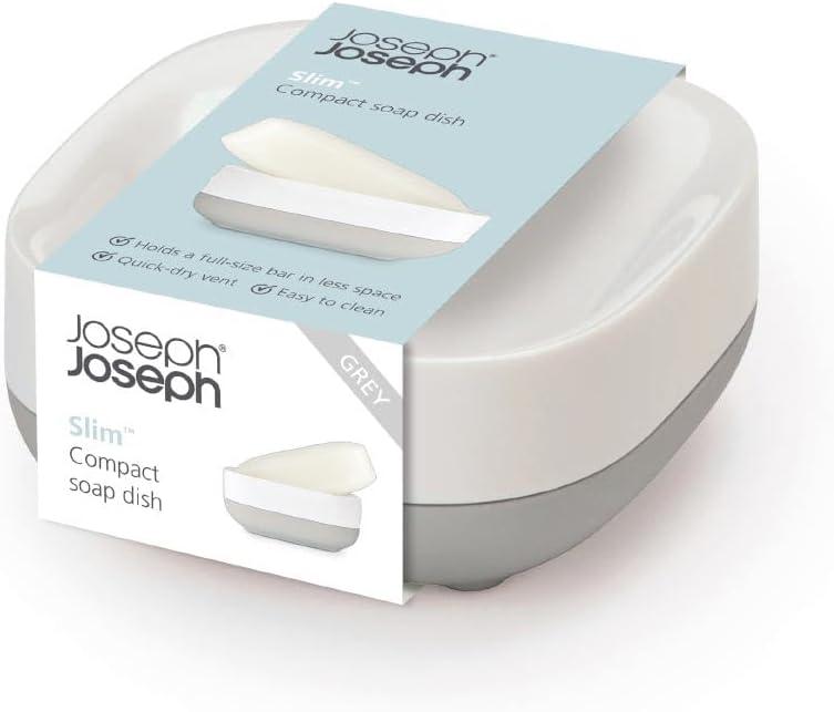 image:imageJoseph Joseph 70511 Slim Compact Soap Dish with Drain Gray 71 x 36 x 84 cmGreyWhite