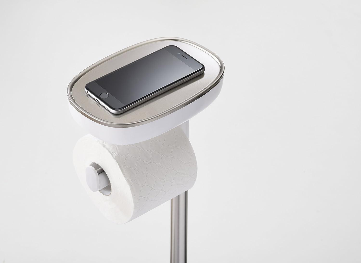 image:imageJoseph Joseph EasyStore Butler Toilet Paper Holder Stand and Flex Toilet Brush with Shelf and Drawer Stainless SteelStand with Toilet Brush