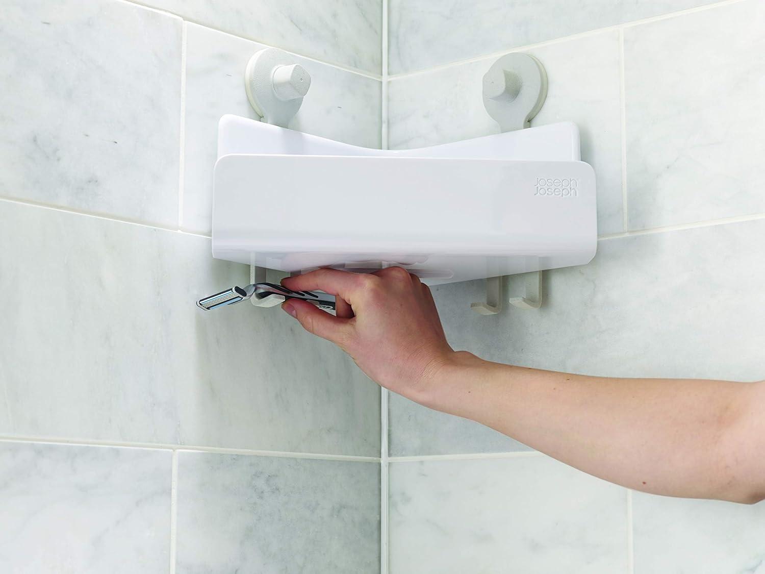 image:imageJoseph Joseph EasyStore Corner Shower Caddy 2 Pack no Mirror White2 pack
