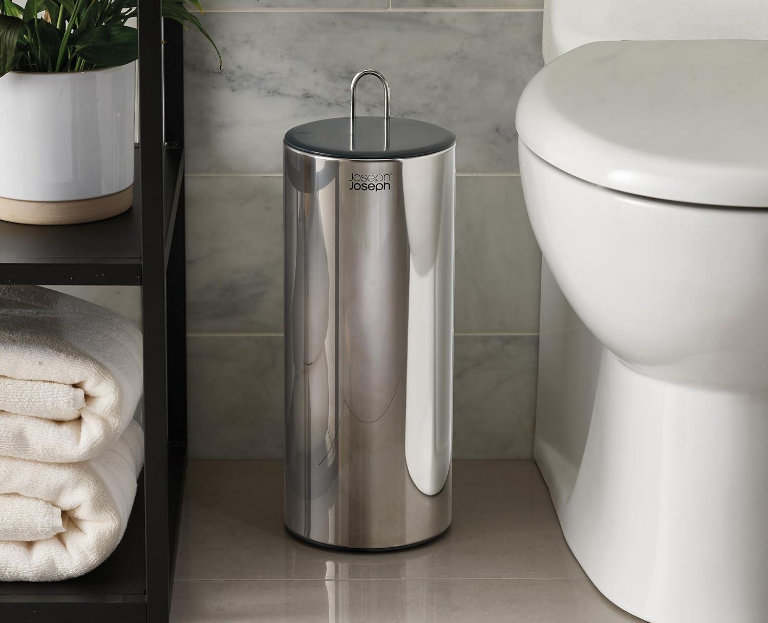 image:imageJoseph Joseph EasyStore Luxe 2 in 1 FreeStanding Toilet Paper Holder Stand Premium Stainless Steel Up to 4 Toilet Roll StorageHolder