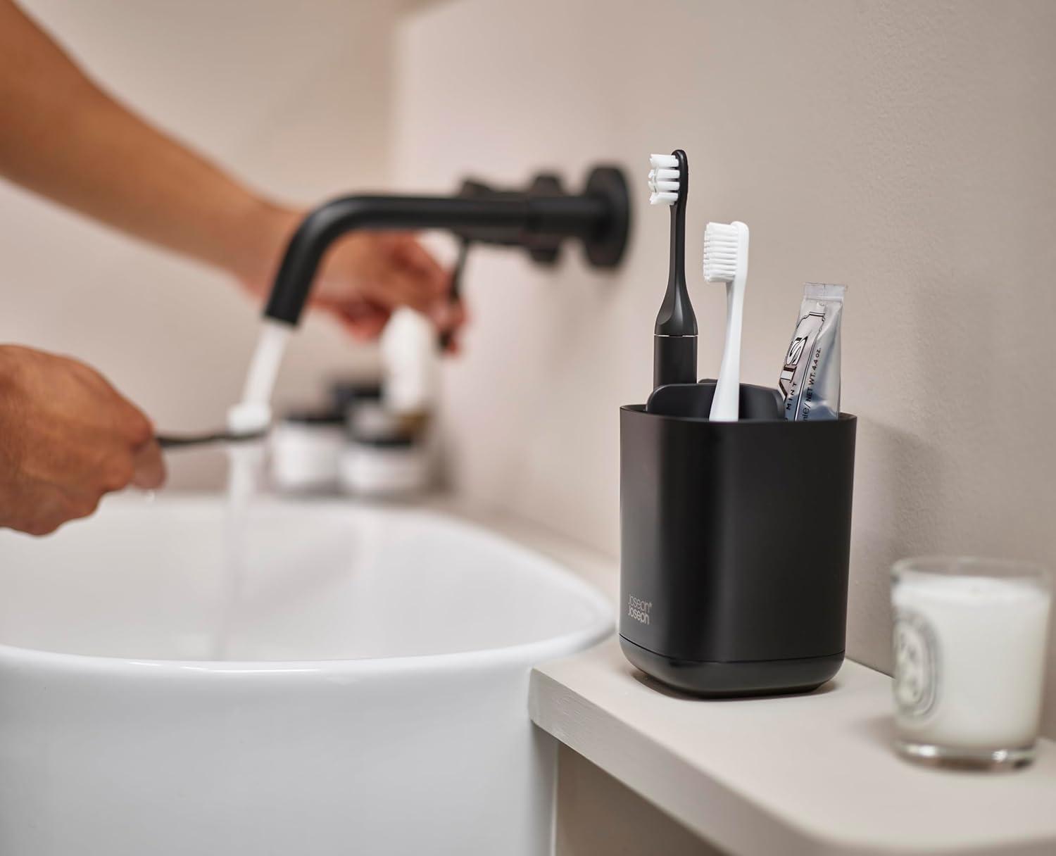 image:imageJoseph Joseph EasyStore StainlessSteel Toothbrush Holder Bathroom Storage Organizer Caddy SmallBlack