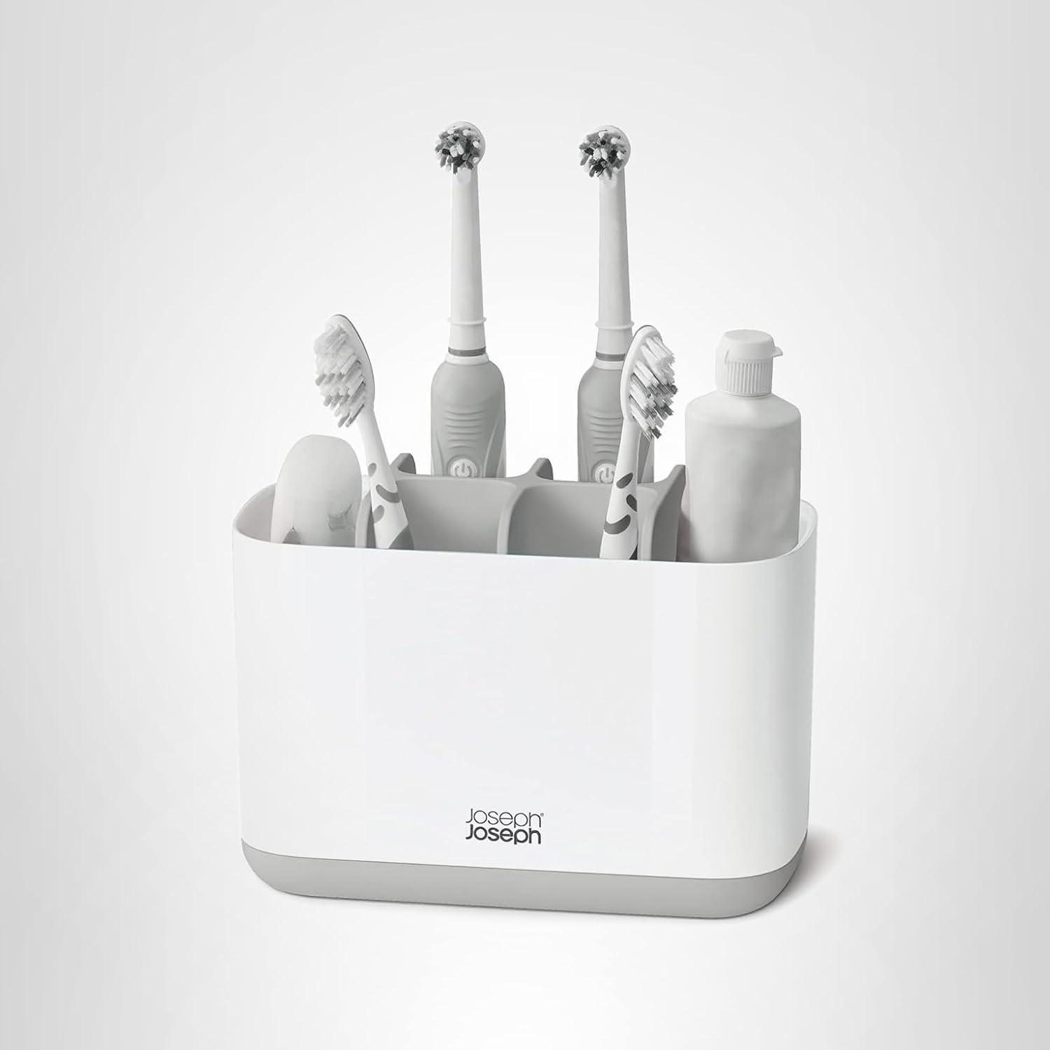 image:imageJoseph Joseph EasyStore StainlessSteel Toothbrush Holder Bathroom Storage Organizer Caddy SmallGreyWhite