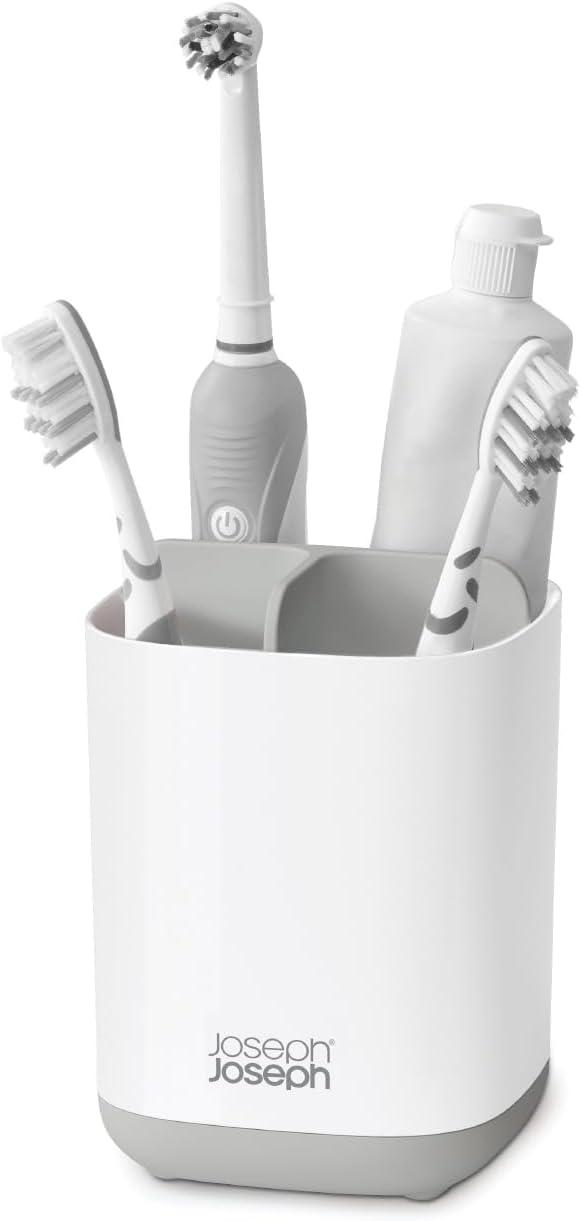 image:imageJoseph Joseph EasyStore StainlessSteel Toothbrush Holder Bathroom Storage Organizer Caddy SmallGreyWhite