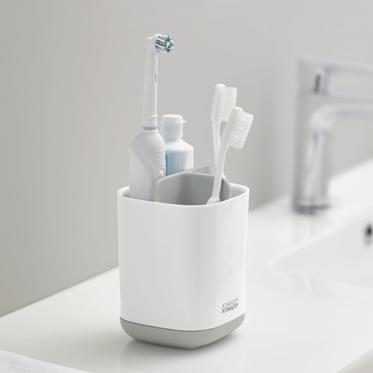 image:imageJoseph Joseph EasyStore StainlessSteel Toothbrush Holder Bathroom Storage Organizer Caddy SmallGreyWhite