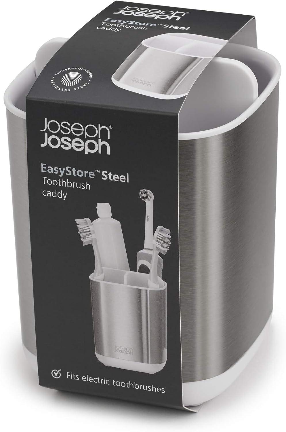 image:imageJoseph Joseph EasyStore StainlessSteel Toothbrush Holder Bathroom Storage Organizer Caddy SmallStainless Steel