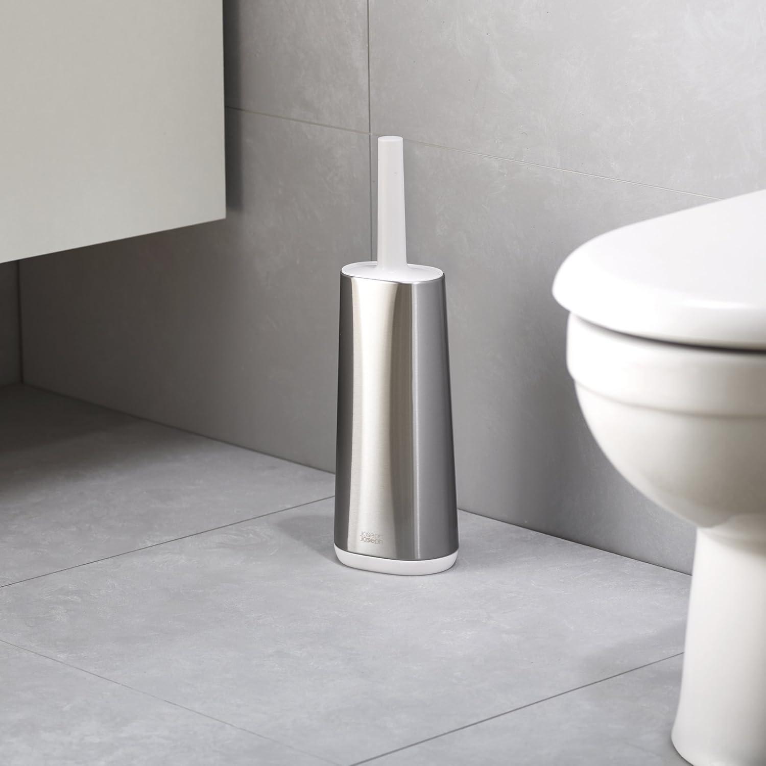 image:imageJoseph Joseph Flex Lite Silicone Toilet Brush with Slimline Holder Set Flexible Head drip AntiClog deep Clean 1 EA GreyWhiteStainless Steel