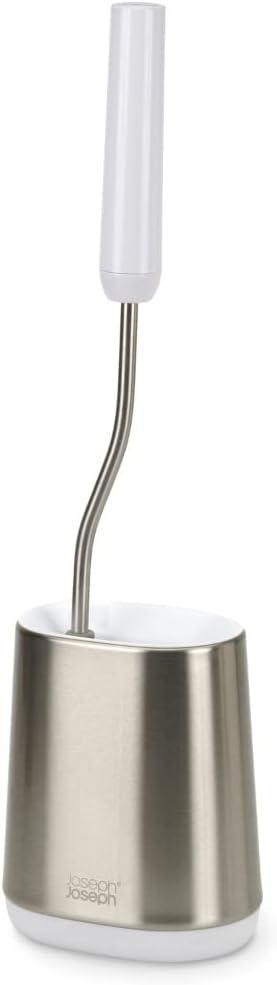 image:imageJoseph Joseph Flex Lite Silicone Toilet Brush with Slimline Holder Set Flexible Head drip AntiClog deep Clean 1 EA GreyWhiteStainless Steel