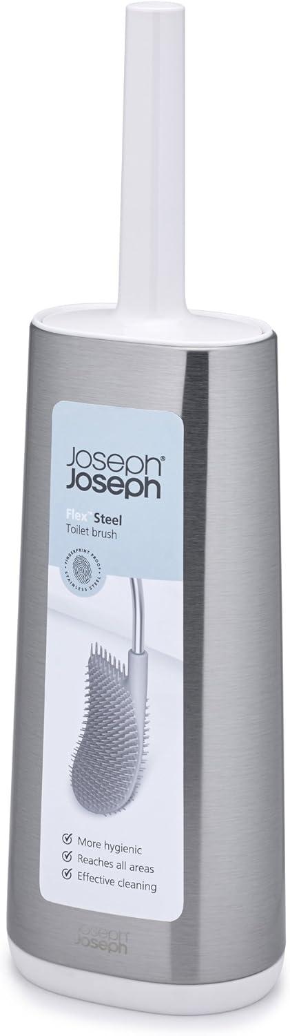 image:imageJoseph Joseph Flex Lite Silicone Toilet Brush with Slimline Holder Set Flexible Head drip AntiClog deep Clean 1 EA GreyWhiteStainless Steel