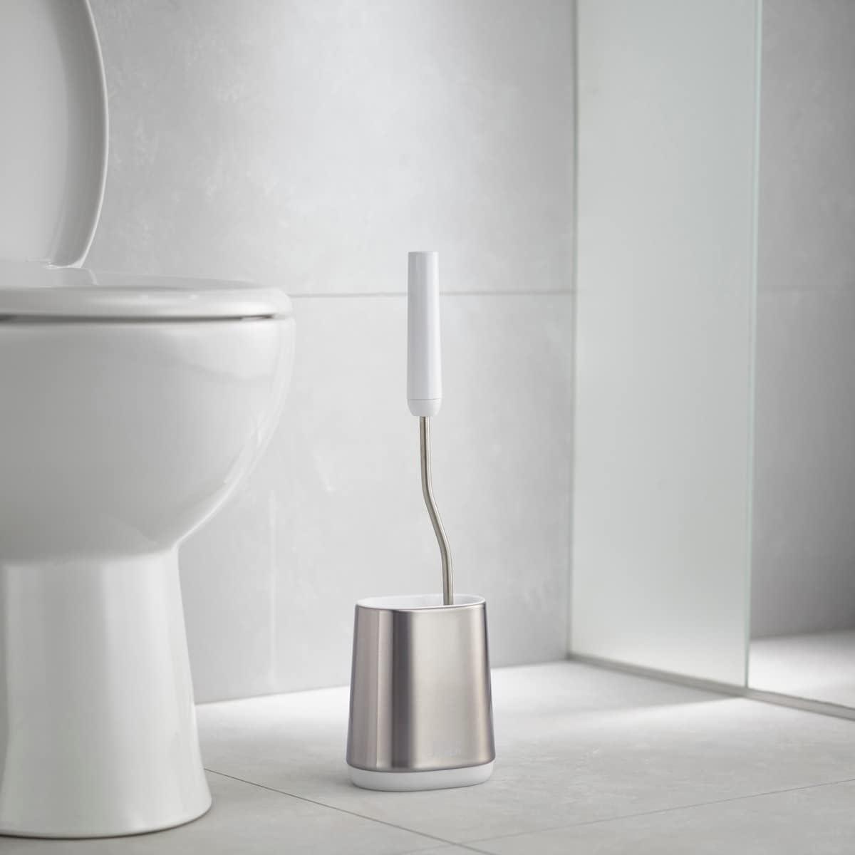 image:imageJoseph Joseph Flex Lite Silicone Toilet Brush with Slimline Holder Set Flexible Head drip AntiClog deep Clean 1 EA GreyWhiteStainless Steel