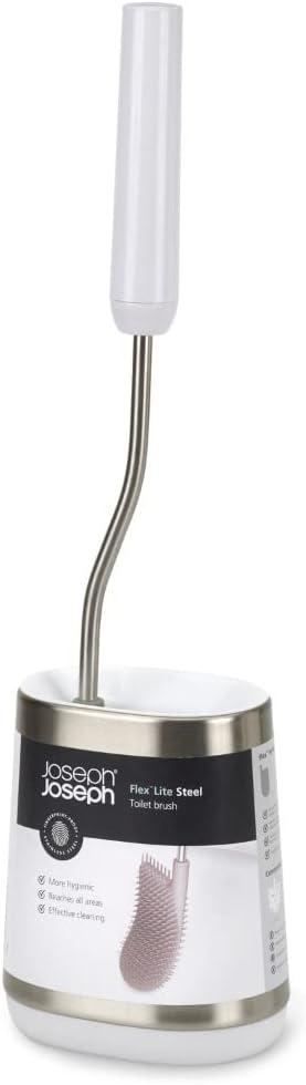 image:imageJoseph Joseph Flex Lite Silicone Toilet Brush with Slimline Holder Set Flexible Head drip AntiClog deep Clean 1 EA GreyWhiteStainless Steel