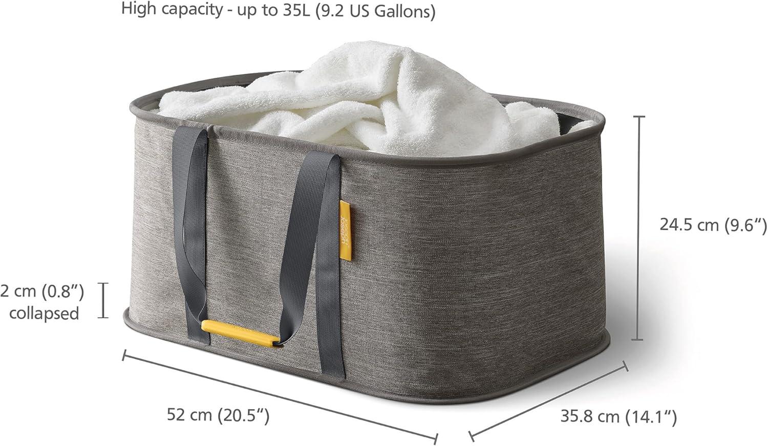 image:imageJoseph Joseph Laundry 2 piece set HoldAll 35L92 Gallon collapsible Washing Basket and Tota 60L158 Laundry Separation Hamper with 2 removeable bags Gray