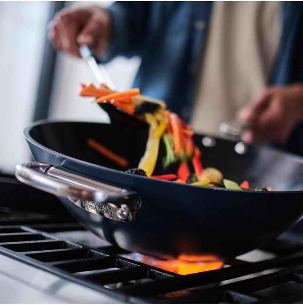 image:imageJoseph Joseph Space 125 Nonstick Wok with Lid amp Folding Handle Space Saving Stirfry Pan Ceramic Coating Induction amp Oven Safe125