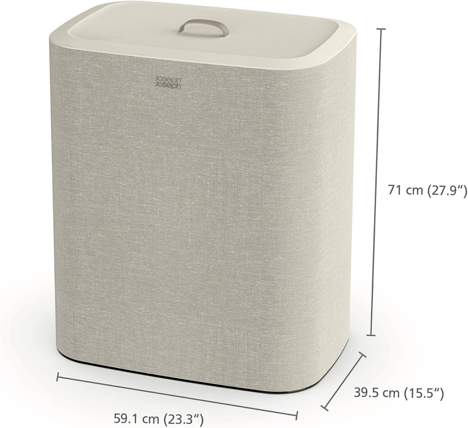 image:imageJoseph Joseph Tota Trio 90 liter238 gallon Laundry Hamper Separation Basket with lid 3 Removable Washing Bags with Handles EcruEcru