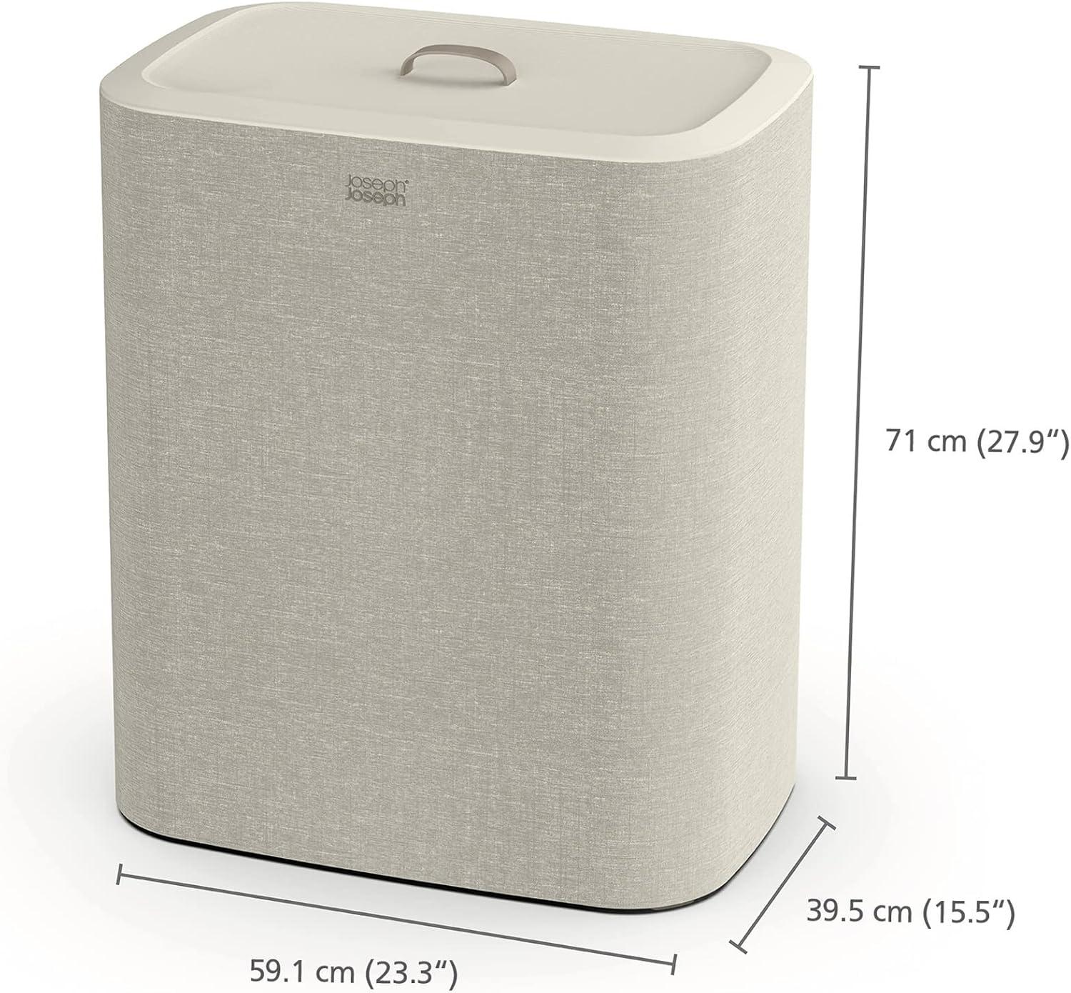 image:imageJoseph Joseph Tota Trio 90 liter238 gallon Laundry Hamper Separation Basket with lid 3 Removable Washing Bags with Handles EcruEcru