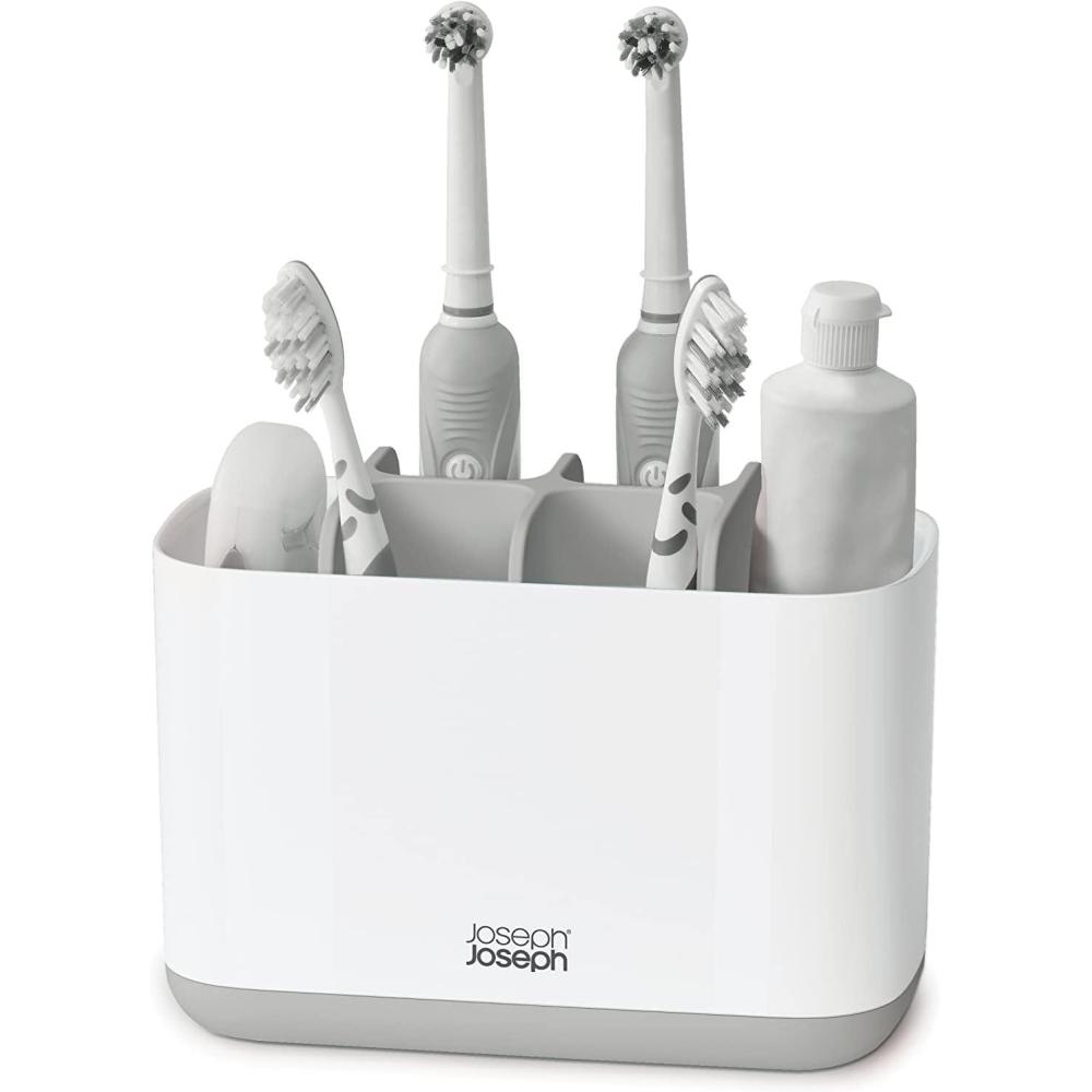 image:imageJoseph Joseph EasyStore StainlessSteel Toothbrush Holder Bathroom Storage Organizer Caddy SmallGreyWhite