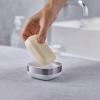 Joseph Joseph 70511 Slim Compact Soap Dish with Drain, Gray, 7.1 x 3.6 x 8.4 cm(Stainless Steel)