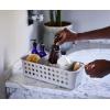 Joseph Joseph EasyStore – Slimline Bathroom essentials Storage Basket Organiser with moveable pot and divider, Ecru(Slimline (Pack of 1))