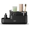 Joseph Joseph EasyStore Bathroom Storage Caddy, Toothbrush and Toothpaste Organiser for Bathroom Accessories, Matt Finish, Ecru(Black)