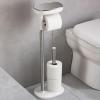 Joseph Joseph EasyStore Butler Toilet Paper Holder Stand and Flex Toilet Brush with Shelf and Drawer, Stainless Steel(Stand)