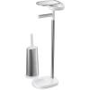 Joseph Joseph EasyStore Butler Toilet Paper Holder Stand and Flex Toilet Brush with Shelf and Drawer, Stainless Steel(Stand with Toilet Brush)