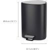 Joseph Joseph EasyStore Stainless Steel 5 Liter/1.3 Gallon Pedal Trash Can with Bin Liner Storage, Soft-Close Lid, Removable Inner Bucket, for Bathroom, Bedroom, Office, Matt Black(Black)