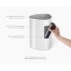 Joseph Joseph EasyStore Stainless Steel 5 Liter/1.3 Gallon Pedal Trash Can with Bin Liner Storage, Soft-Close Lid, Removable Inner Bucket, for Bathroom, Bedroom, Office, Matt Black(Gloss White)