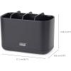 Joseph Joseph EasyStore Stainless-Steel Toothbrush Holder Bathroom Storage Organizer Caddy, Small(Black)