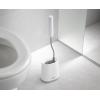 Joseph Joseph Flex Lite Silicone Toilet Brush with Slimline Holder Set, Flexible Head, drip, Anti-Clog deep Clean, 1 EA, Grey/White(Grey/White)