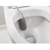 Joseph Joseph Flex Lite Silicone Toilet Brush with Slimline Holder Set, Flexible Head, drip, Anti-Clog deep Clean, 1 EA, Grey/White(Stainless Steel)