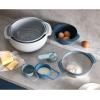 Joseph Joseph Nest 9 Plus, 9 Piece Compact Food Preparation Set with Mixing Bowls, Measuring Cups, Sieve and Colander, Stainless Steel(Blue)