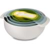 Joseph Joseph Nest 9 Plus, 9 Piece Compact Food Preparation Set with Mixing Bowls, Measuring Cups, Sieve and Colander, Stainless Steel(Opal)