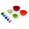 Joseph Joseph Nest 9 Plus, 9 Piece Compact Food Preparation Set with Mixing Bowls, Measuring Cups, Sieve and Colander, Stainless Steel(Red)