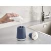 Joseph Joseph Presto Stainless-Steel Hygienic Easy-Push Soap Dispenser with Wide Pump, White(Blue)