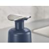 Joseph Joseph Presto Stainless-Steel Hygienic Easy-Push Soap Dispenser with Wide Pump, White(Blue)