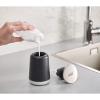 Joseph Joseph Presto Stainless-Steel Hygienic Easy-Push Soap Dispenser with Wide Pump, White(Gray)