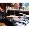 Joseph Joseph Space Steel 9.5″ Nonstick Stainless-Steel Frying Pan Skillet with Folding Handle, Ceramic Coating, Induction & Oven Safe(11”)