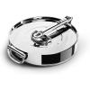 Joseph Joseph Space Steel 9.5″ Nonstick Stainless-Steel Frying Pan Skillet with Folding Handle, Ceramic Coating, Induction & Oven Safe(3.5qt)