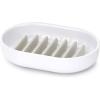 Joseph Joseph Duo Quick-Drain Soap Dish Holder, Soap Cup Tray Stand for Bathroom & Kitchen, White