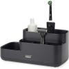 Joseph Joseph EasyStore Bathroom Storage Caddy, Toothbrush and Toothpaste Organiser for Bathroom Accessories, Matt Finish, Ecru(Black)
