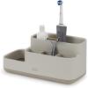 Joseph Joseph EasyStore Bathroom Storage Caddy, Toothbrush and Toothpaste Organiser for Bathroom Accessories, Matt Finish, Ecru(Ecru)